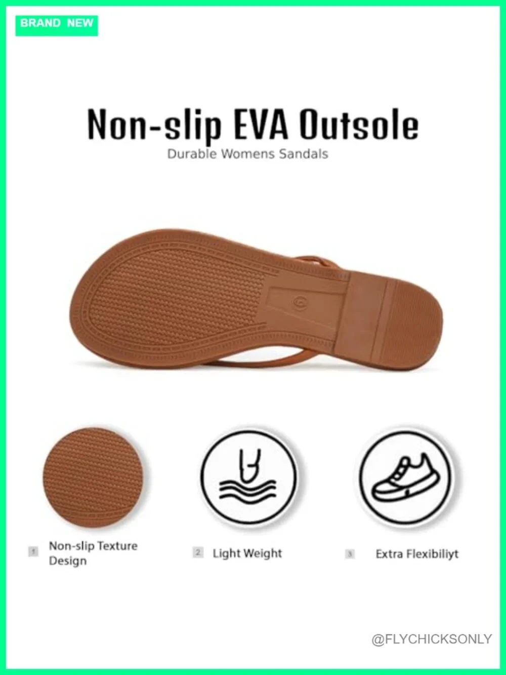 Women's Flip Flops with Memory Foam Insole, Non-Slip Durable Thong Sandals